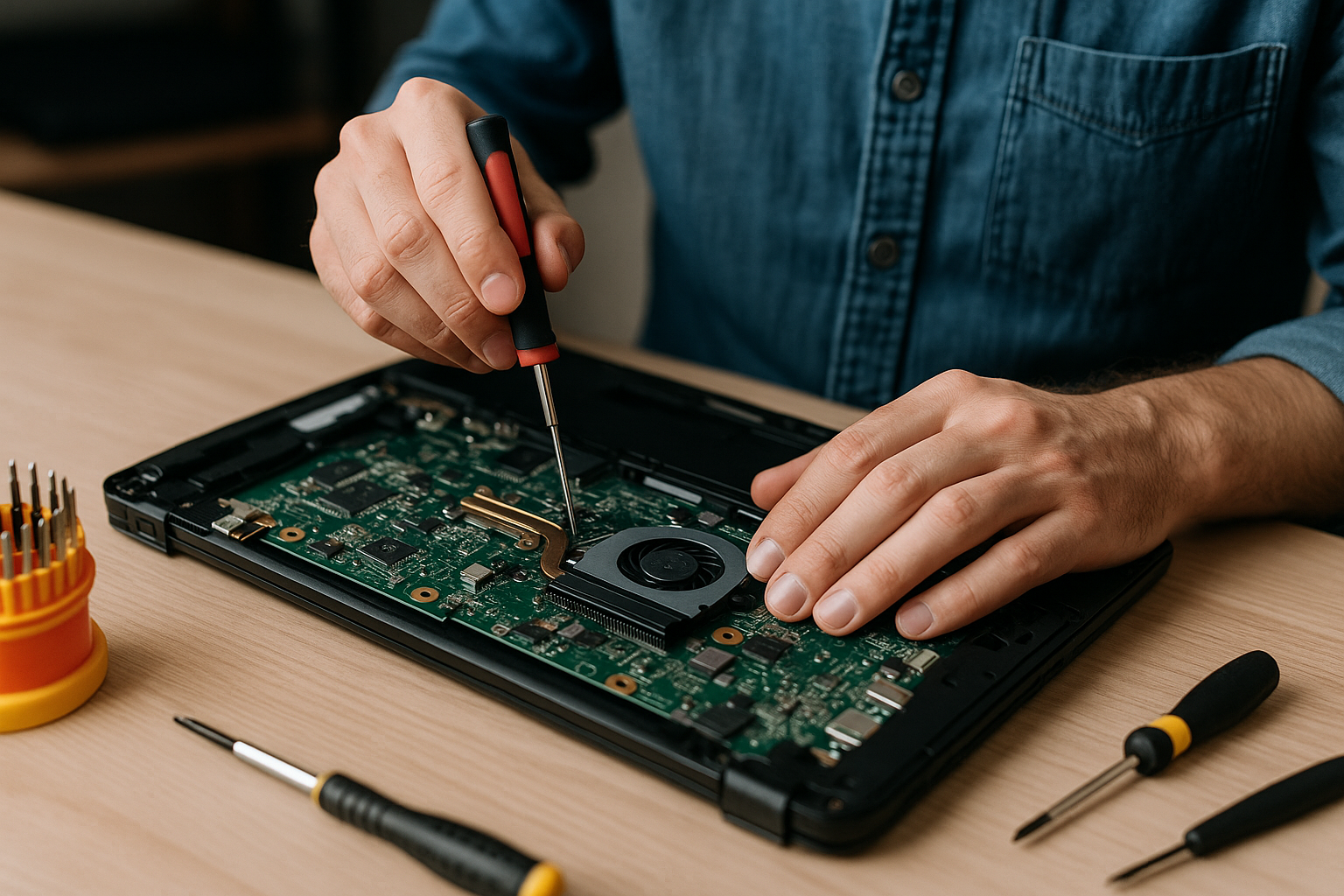 Reparation d ordinateur portable en cours